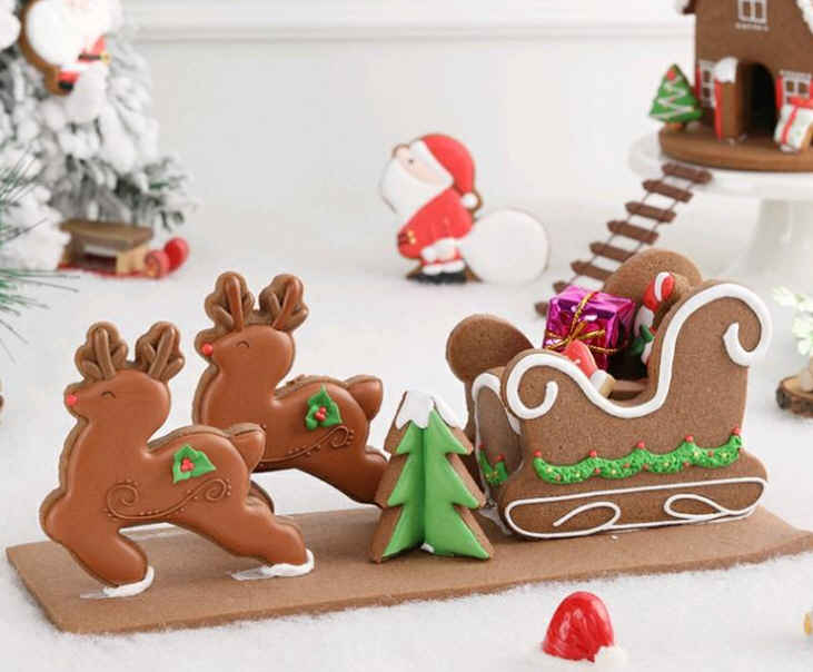 3D Christmas Cookie Mold Set, 8pc/set