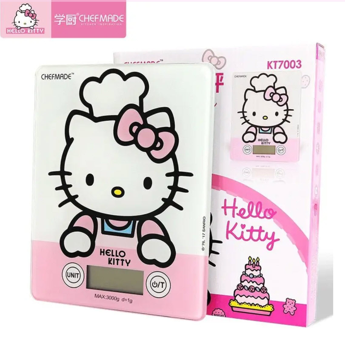 ChefMade Hello Kitty Touchscreen Precision LED Electronic Scale Tempered Glass, 5kg/1g