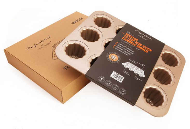ChefMade Canelés Mould Tray, 12-cavities