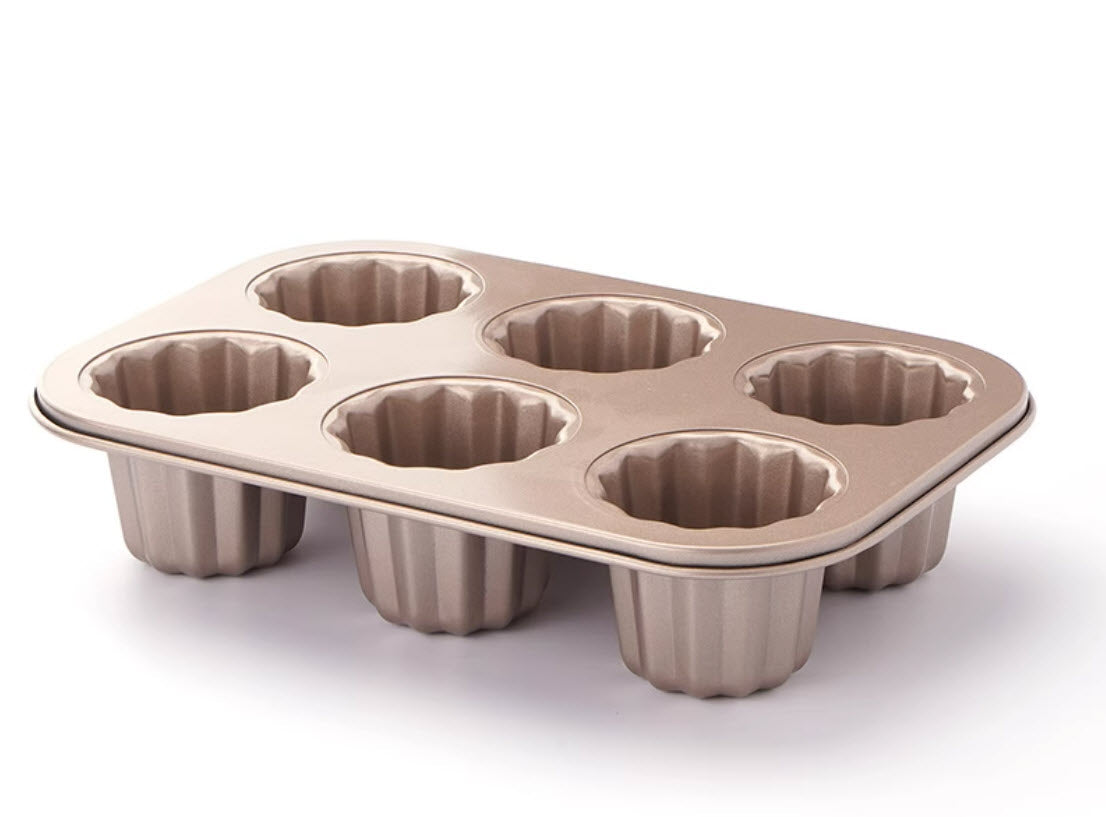 ChefMade Canelés Mould Tray, 6-cavities