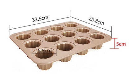 ChefMade Canelés Mould Tray, 12-cavities