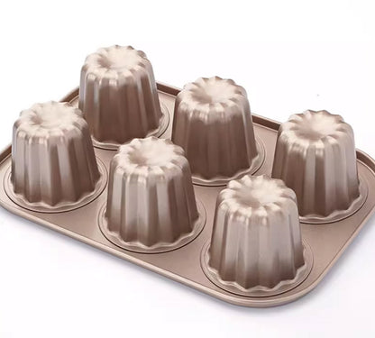ChefMade Canelés Mould Tray, 6-cavities