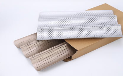 Baguette Tray, 2-well, Long Champagne Gold