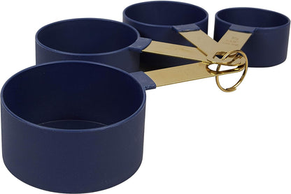 Wilton Navy Blue and Gold Measuring Cups, Measuring Spoons and Whisks Set, 10-Pcs