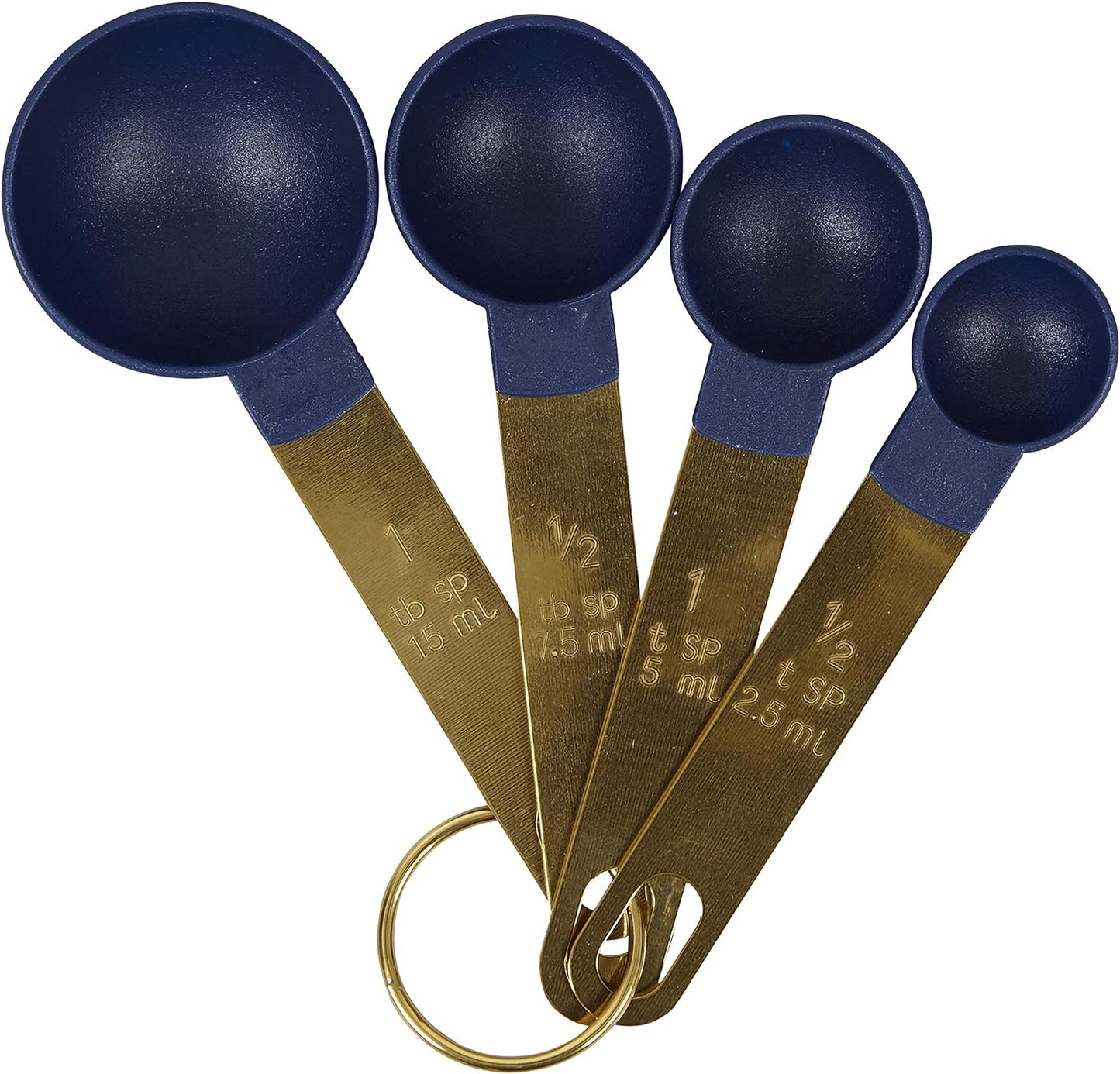 Wilton Navy Blue and Gold Measuring Cups, Measuring Spoons and Whisks Set, 10-Pcs