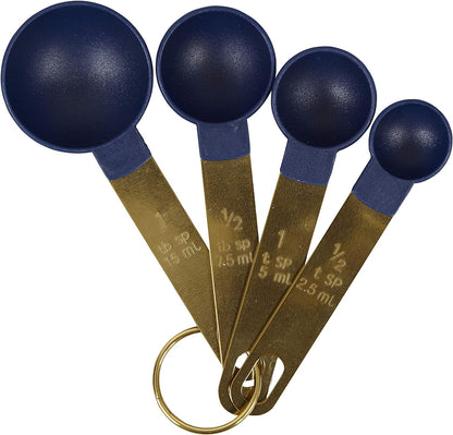 Wilton Navy Blue and Gold Measuring Cups, Measuring Spoons and Whisks Set, 10-Pcs