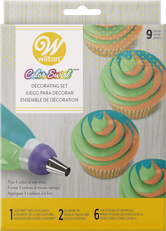 Wilton ColorSwirl 3-Color Coupler Decorating Kit, 9-Pc