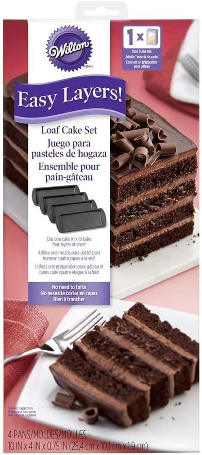 Wilton Easy Layers Loaf Cake Pan Set, 4-pc, Long