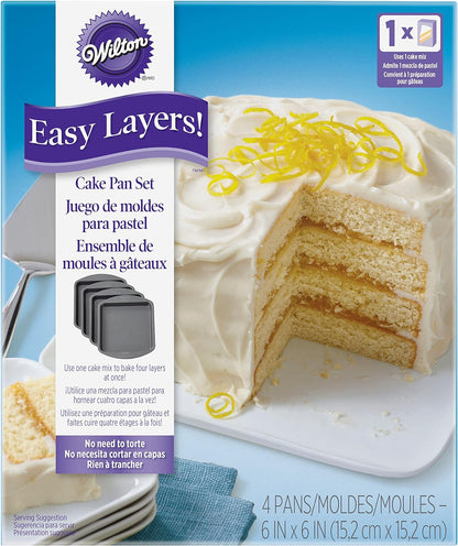 Wilton Easy Layers Cake Pan Set, 4-pc, Square