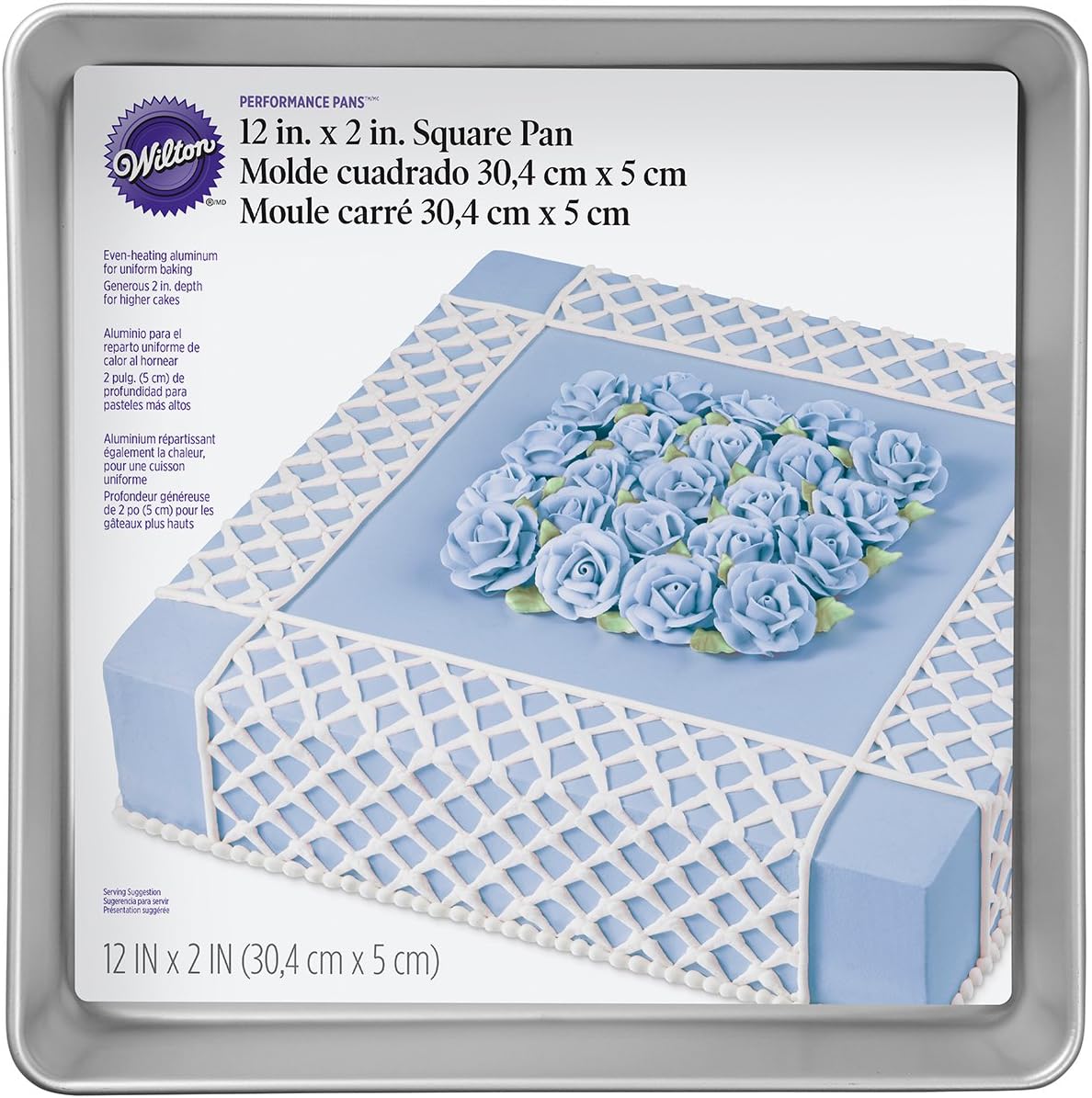 Wilton Performance Pans Aluminum Square Cake and Brownie Pan, 12"x12"
