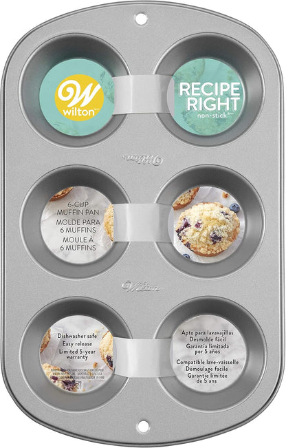 Wilton Recipe Right Non-Stick 6 Muffin Pan, 6-cup