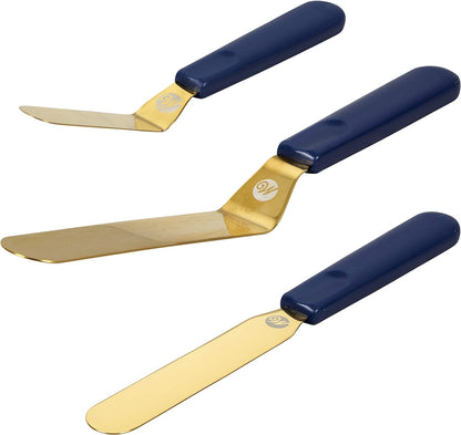 Wilton Navy Blue and Gold Icing Spatula Set, 3-Pc