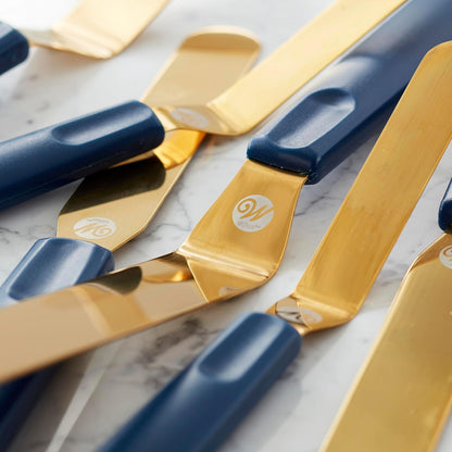Wilton Navy Blue and Gold Icing Spatula Set, 3-Pc
