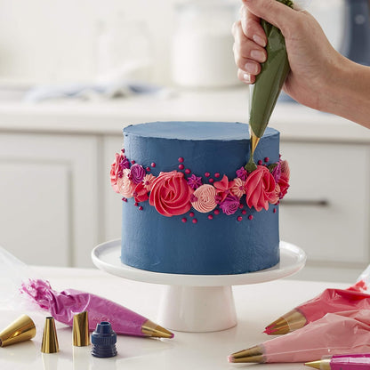 Wilton Navy Blue and Gold Piping Tips Set, 17-Piece