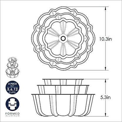 Nordic Ware Tiered Bundt Set, 3-pc