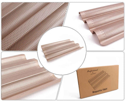 Chefmade Baguette Tray, 3-well, Long