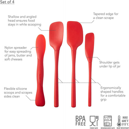 Tovolo All Silicone Spatula Tool Set, Set of 4