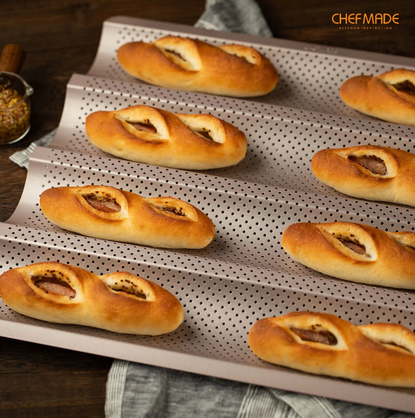 Chefmade Baguette Tray, 3-well, Long