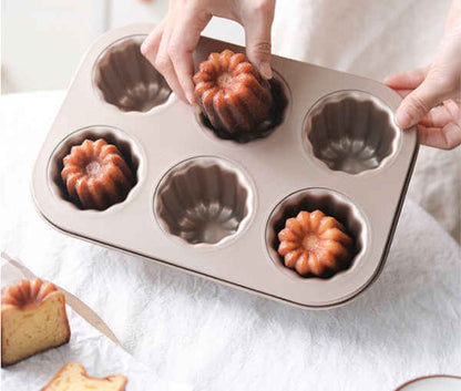 ChefMade Canelés Mould Tray, 6-cavities