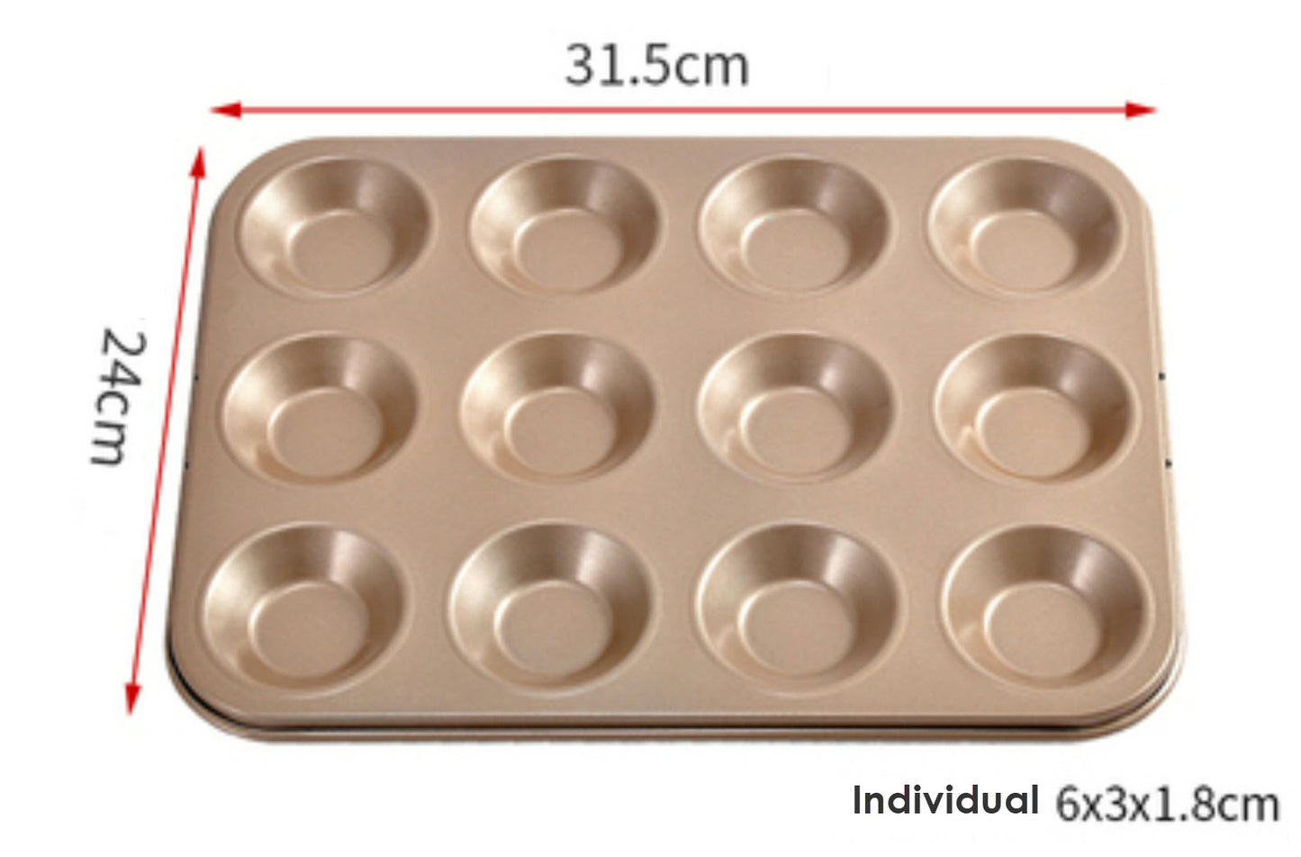 Bun Baking Tray, 12-cavities