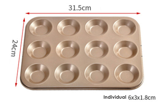 Bun Baking Tray, 12-cavities