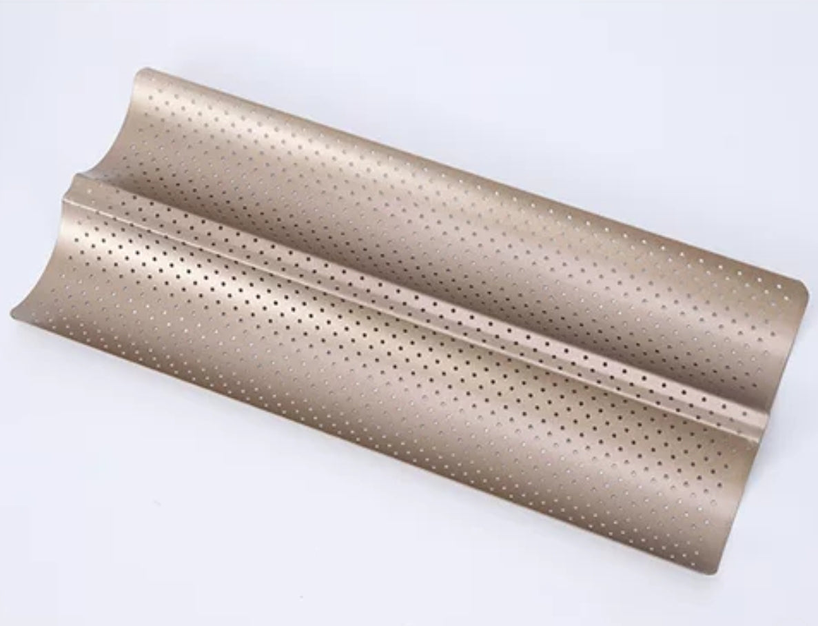 Baguette Tray, 2-well, Long Champagne Gold
