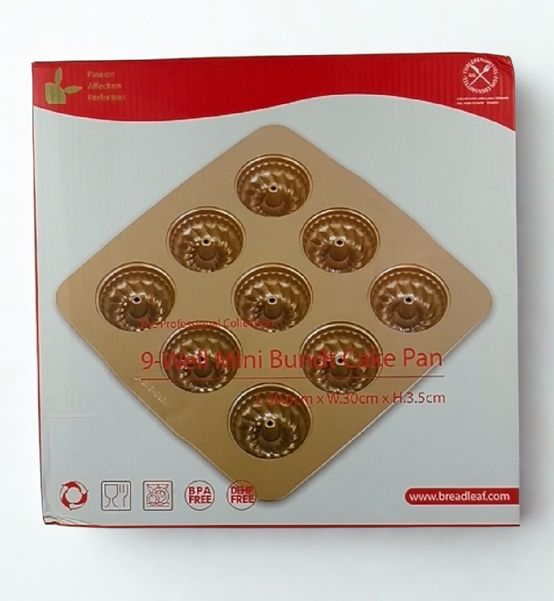 Breadleaf Mini Bundt Cake Tray, 9-well