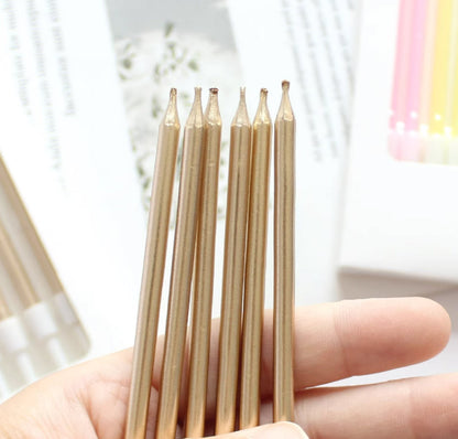 Pencil Birthday Cake Candle Set, 6 pcs/box, Gold