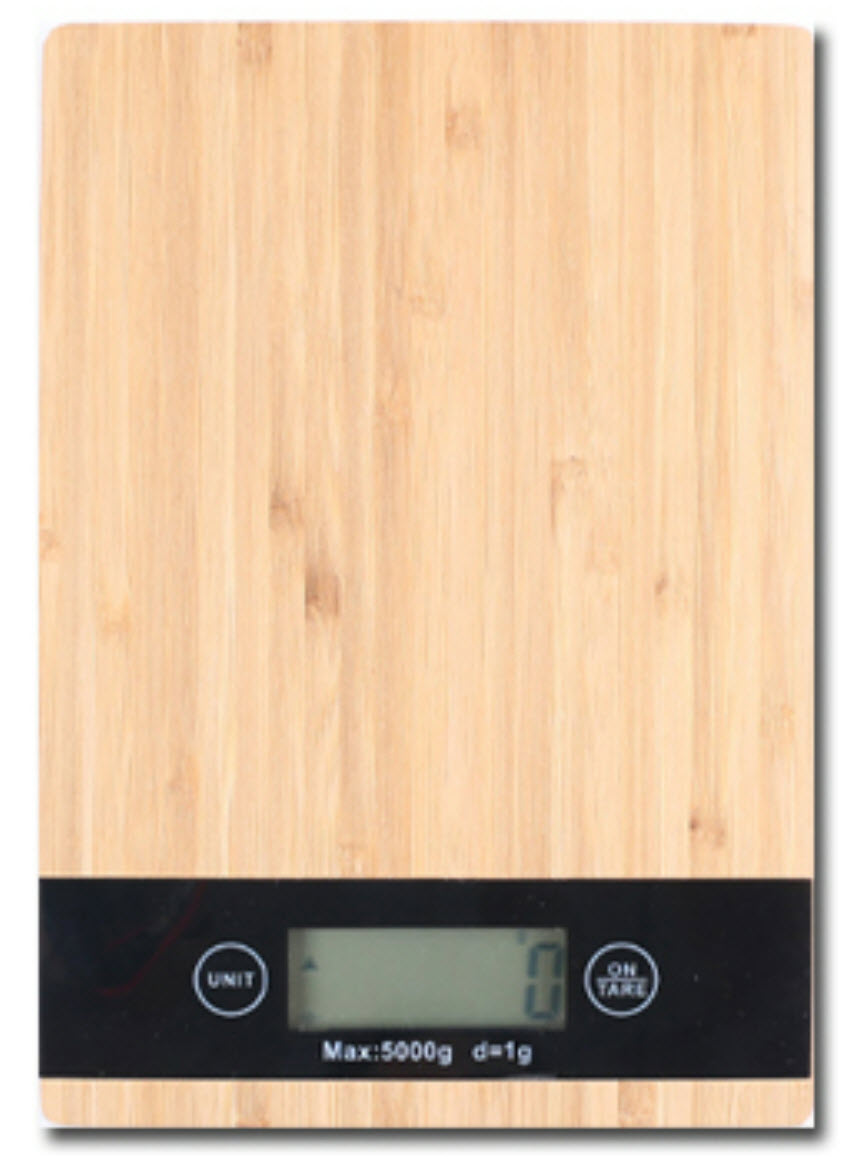LED Electronic Digital Kitchen Scale, 5Kg/1g, Wooden