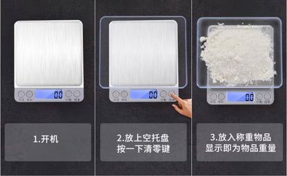 LED Electronic Digital Kitchen Scale, 3kg/0.1g