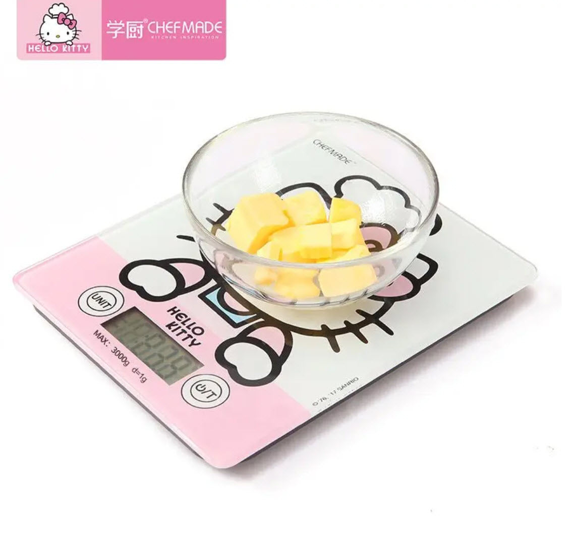 ChefMade Hello Kitty Touchscreen Precision LED Electronic Scale Tempered Glass, 5kg/1g