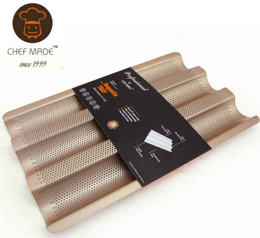 Chefmade Baguette Tray, 3-well, Long