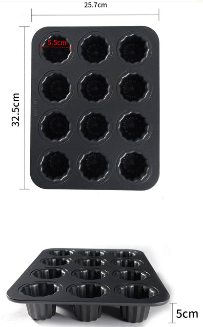 ChefMade Canelés Mould Tray, 12-cavities