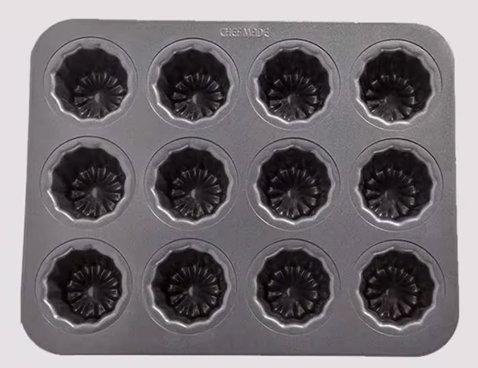 ChefMade Canelés Mould Tray, 12-cavities