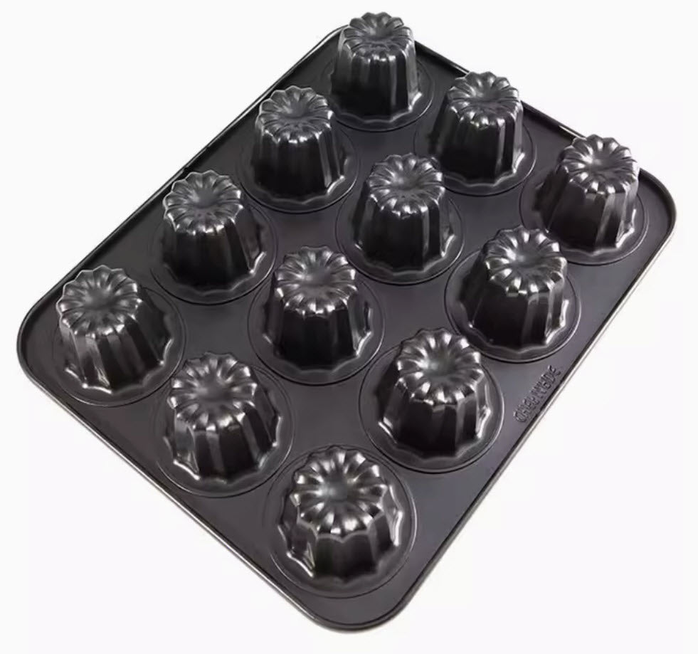 ChefMade Canelés Mould Tray, 12-cavities
