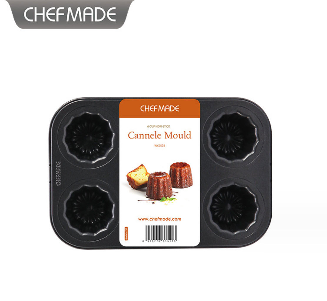 ChefMade Canelés Mould Tray, 6-cavities
