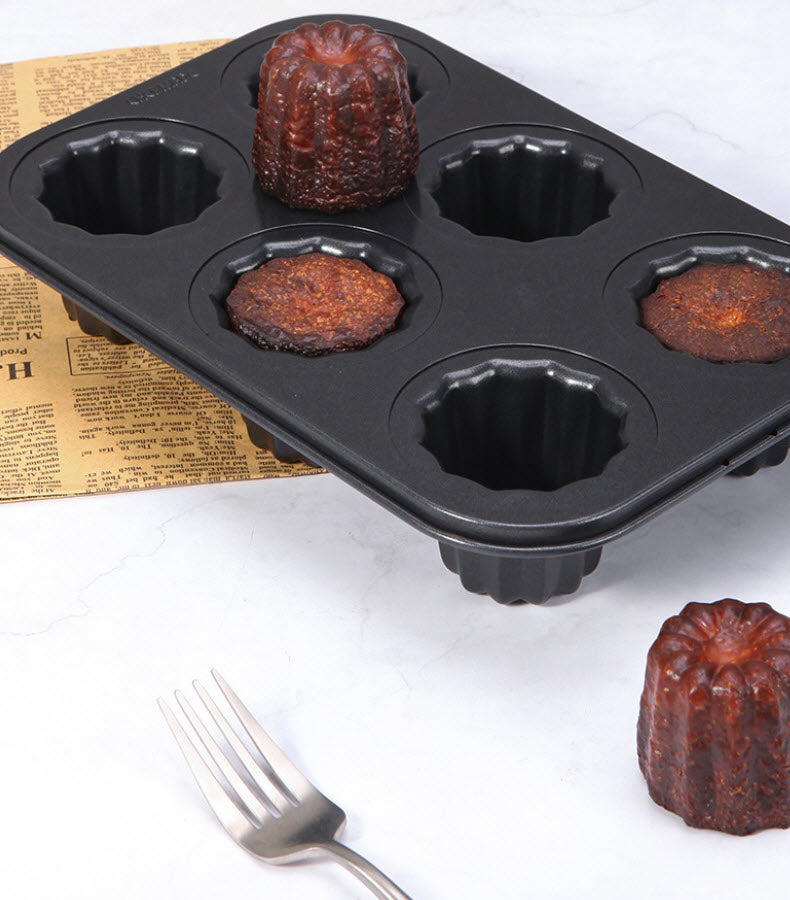 ChefMade Canelés Mould Tray, 6-cavities